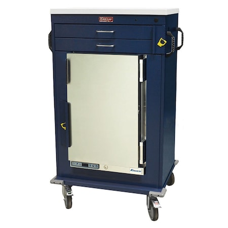 Harloff MH Treatment Cart with 1.8 Cubic Feet Medical Grade Refrigerator, Two Drawers, Breakaway Lock MH4200B